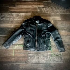 Highway Leather black motorcycle riding jacket 38